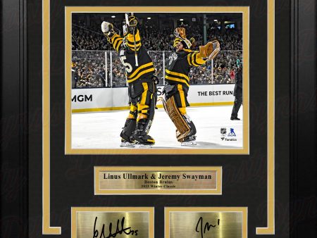 Linus Ullmark & Jeremy Swayman Winter Classic Boston Bruins 8x10 Framed Photo & Engraved Autographs Online Sale