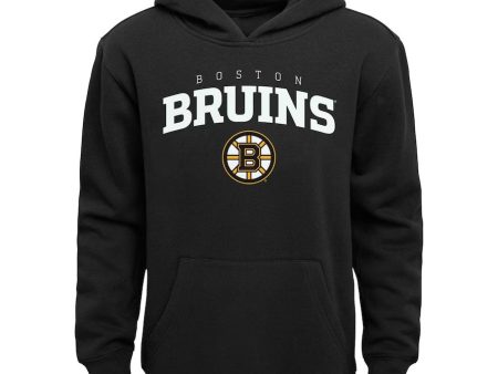 Boston Bruins Youth Team Lock Up Pullover Hoodie - Black For Sale