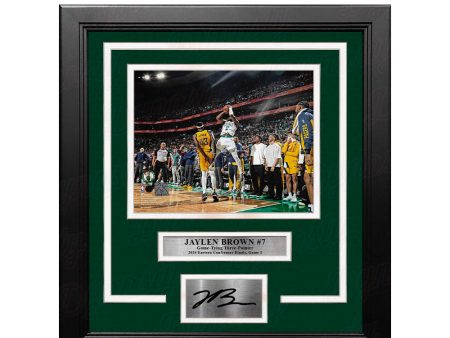 Jaylen Brown Game-Tying 3-Pointer Boston Celtics 8  x 10  Framed 2024 Photo with Engraved Autograph For Cheap