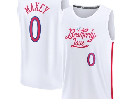 Tyrese Maxey Philadelphia 76ers Youth 2022 23 Fastbreak Jersey - City Edition - White Sale