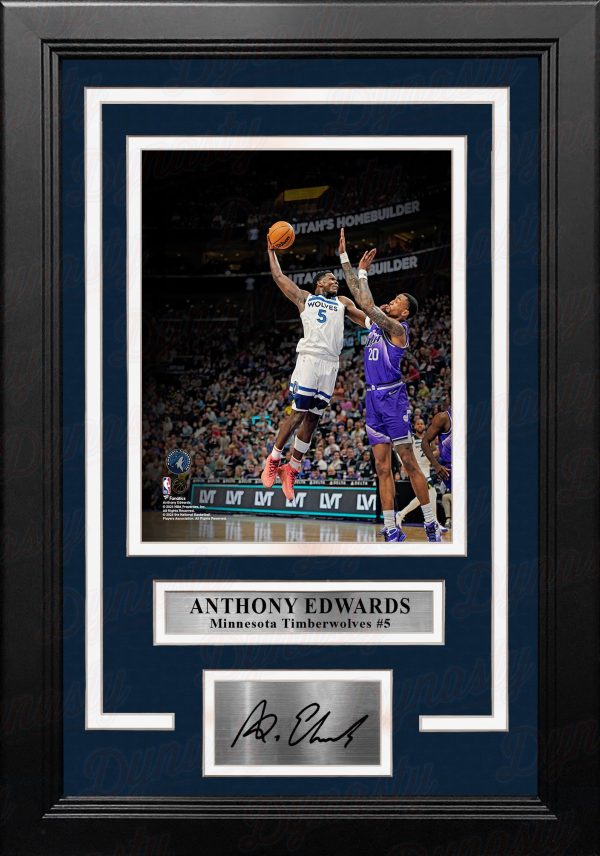 Anthony Edwards One-Handed Dunk Minnesota Timberwolves 8  x 10  Framed Photo with Engraved Autograph Online now