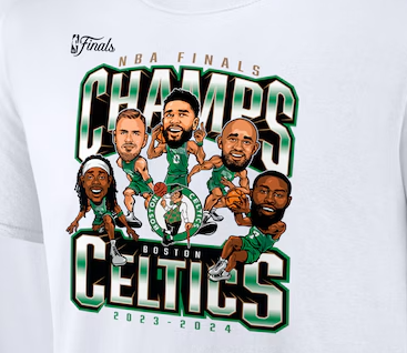 Boston Celtics 2024 Finals Champions Caricature T-Shirt Supply