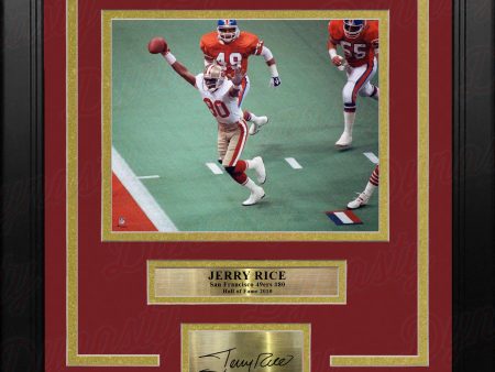 Jerry Rice Super Bowl XXIV Touchdown San Francisco 49ers 8x10 Framed Photo with Engraved Autograph Online Hot Sale