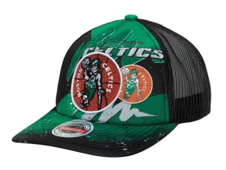 Boston Celtics Mitchell & Ness Hyper Trucker Hardwood Classics Snapback Hat Sale