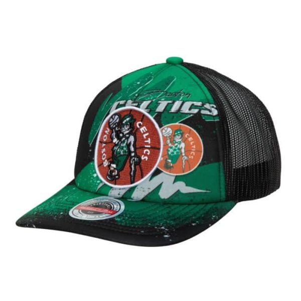 Boston Celtics Mitchell & Ness Hyper Trucker Hardwood Classics Snapback Hat Sale