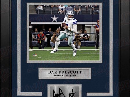 Dak Prescott in Action Dallas Cowboy 8  x 10  Framed Football Photo with Engraved Autograph Online