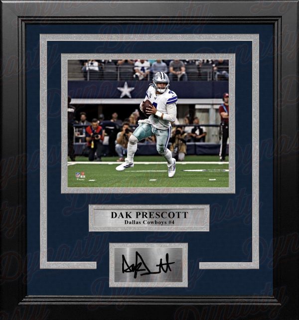 Dak Prescott in Action Dallas Cowboy 8  x 10  Framed Football Photo with Engraved Autograph Online