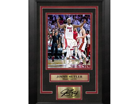 Jimmy Butler Celebration Miami Heat 8  x 10  Framed Basketball Photo with Engraved Autograph Online Hot Sale