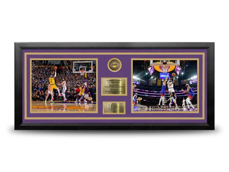 LeBron James Scoring Records Los Angeles Lakers 8x10 Framed Basketball Photo with Engraved Autograph Online