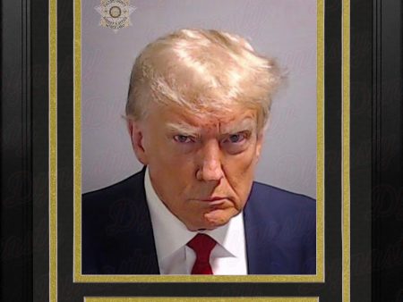 Donald Trump 45th President Fulton County Jail Mugshot 8  x 10  Framed Photo Online Sale