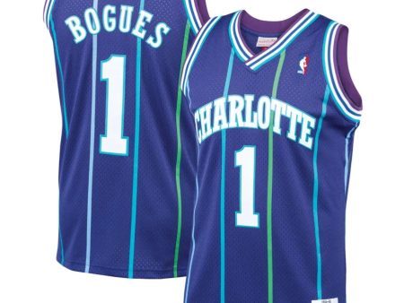 Muggsy Bogues Charlotte Hornets Mitchell & Ness Purple Hardwood Classics 1994-95 Swingman Jersey For Discount