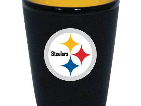 Pittsburgh Steelers Matte Black Inner Color Shot Glass For Sale