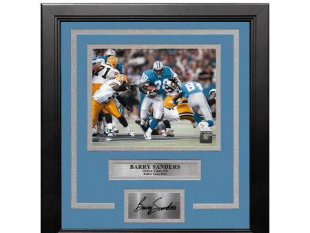 Barry Sanders v. Packers Detroit Lions 8  x 10  Framed Football Photo with Engraved Autograph Sale