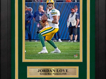 Jordan Love in Action Green Bay Packers 8  x 10  Framed Football Photo with Engraved Autograph For Cheap