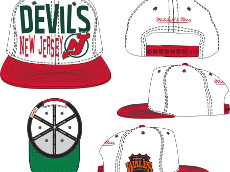 New Jersey Devils Mitchell & Ness Toss Up Snapback Vintage Hat Hot on Sale