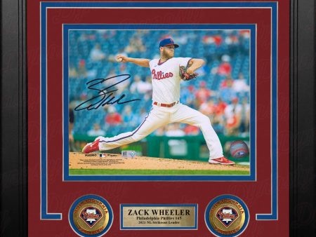 Zack Wheeler in Action Philadelphia Phillies Autographed 8  x 10  Framed Baseball Photo Online Sale