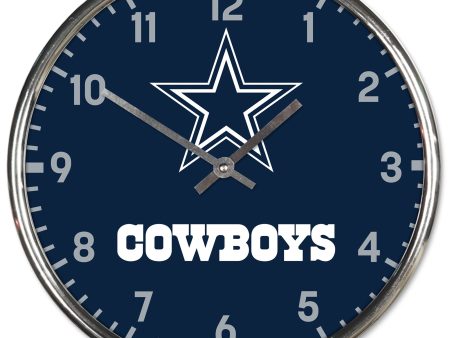 Dallas Cowboys Round Chrome Clock Online now