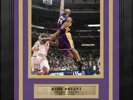 Kobe Bryant Slam Dunk Los Angeles Lakers 8  x 10  Framed Basketball Photo with Engraved Autograph Discount