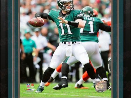 Carson Wentz First Career Win Philadelphia Eagles 16  x 20  Framed Football Photo on Sale