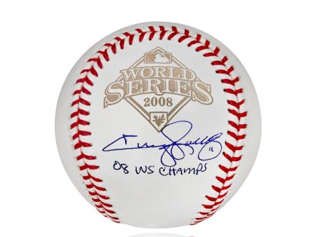 Jimmy Rollins Philadelphia Phillies Autographed 2008 World Series Baseball Inscribed WS Champs - PSA Supply