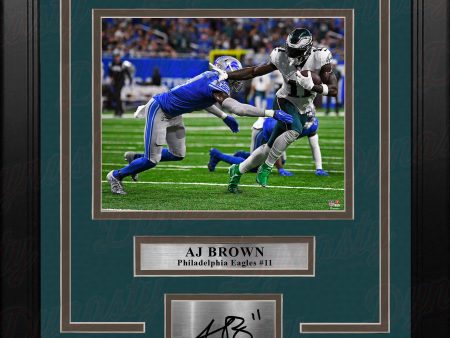 AJ Brown in Action Philadelphia Eagles 8  x 10  Framed Football Photo with Engraved Autograph Online Hot Sale