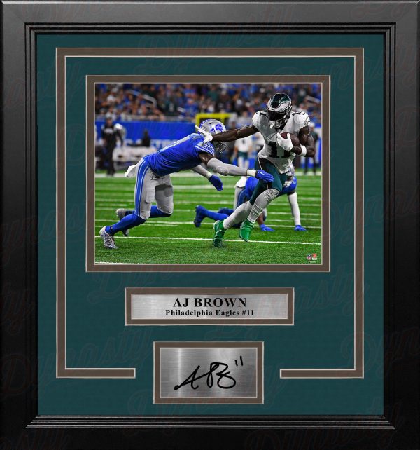 AJ Brown in Action Philadelphia Eagles 8  x 10  Framed Football Photo with Engraved Autograph Online Hot Sale