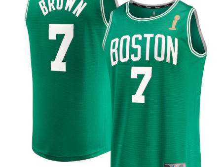 Jaylen Brown Boston Celtics Youth 2024 NBA Finals Champions Fast Break Replica Player Jersey Online now