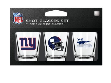 New York Giants 3-Piece Shot Glass Gift Set For Sale