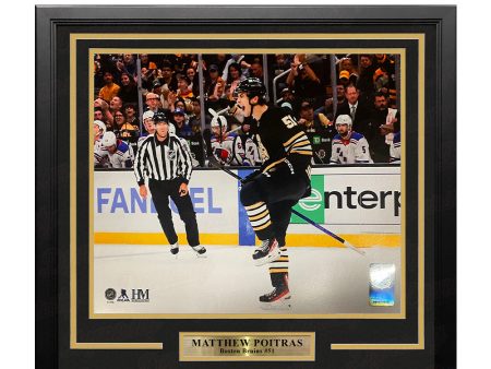 Matthew Poitras Celebration Boston Bruins 11  x 14  Framed Hockey Photo Sale