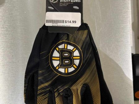 Boston Bruins Striped Utility Gloves Discount