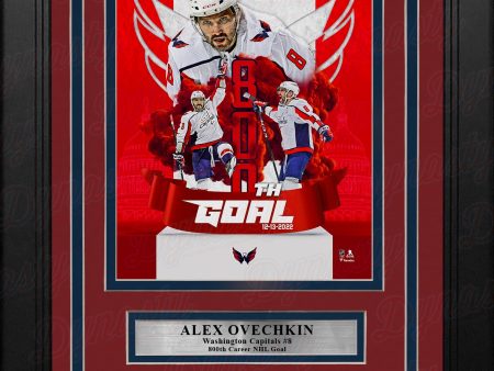 Alex Ovechkin Washington Capitals 800th Career Goal 8x10 Framed Hockey Photo with Engraved Autograph Sale