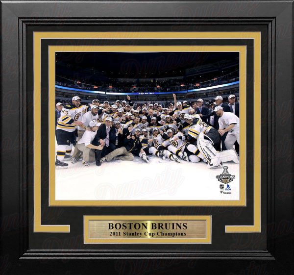 Boston Bruins 2011 Stanley Cup Champions Team Celebration 8  x 10  Framed Hockey Photo Supply