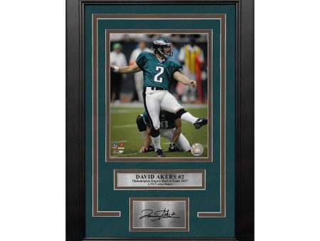 David Akers Kicking Action Philadelphia Eagles 8x10 Framed Football Photo with Engraved Autograph Online now