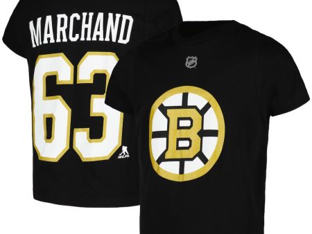 Brad Marchand Boston Bruins Youth Name & Number T-Shirt - Black Discount