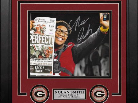 Nolan Smith Georgia Bulldogs 2021 National Championship Autographed 8  x 10  Framed Football Photo Hot on Sale