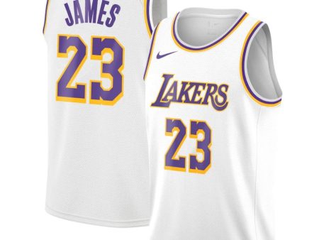 LeBron James Los Angeles Lakers Fast Break Replica Jersey White - Icon Edition Online