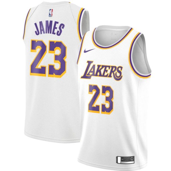 LeBron James Los Angeles Lakers Fast Break Replica Jersey White - Icon Edition Online