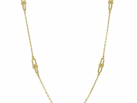 Elements Gold GN384 U Shape Link Station Necklace Supply