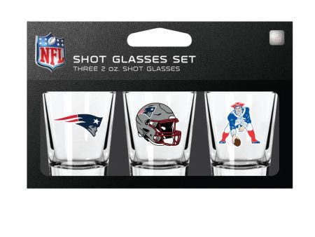 New England Patriots 3-Piece Shot Glass Gift Set Online