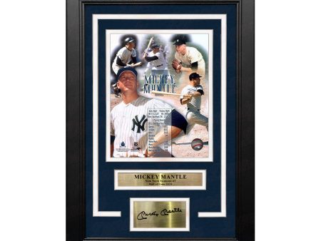 Mickey Mantle Stat Collage New York Yankees 8  x 10  Framed Baseball Photo with Engraved Autograph Cheap