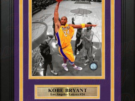 Kobe Bryant Spotlight Dunk Los Angeles Lakers 8  x 10  Framed Photo with Engraved Autograph For Cheap