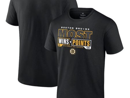 Boston Bruins Most Ever NHL Wins & Points T-Shirt - Black Online Sale