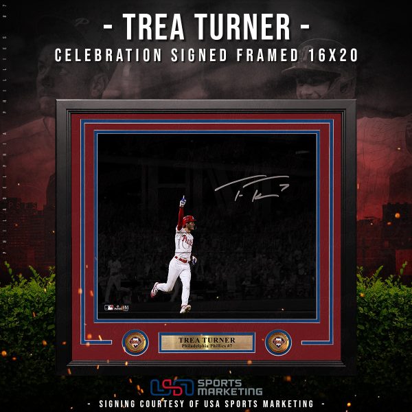 Trea Turner Philadelphia Phillies Autographed Celebration Framed Photo | Pre-Sale Opportunity Online Sale