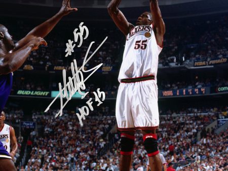 Dikembe Mutombo Philadelphia 76ers Autographed 11  x 14  Photo Inscribed Hall of Fame - Silver Ink Online