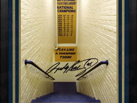 Rudy Ruettiger Play Like a Champion Notre Dame Fighting Irish Autographed 8  x 10  Framed Photo For Discount