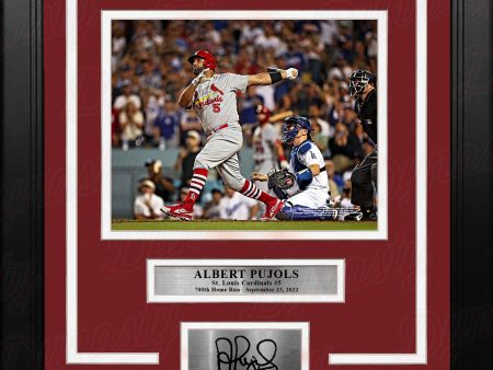 Albert Pujols 700th Home Run St. Louis Cardinals 8  x 10  Framed Baseball Photo with Engraved Autograph Online Sale