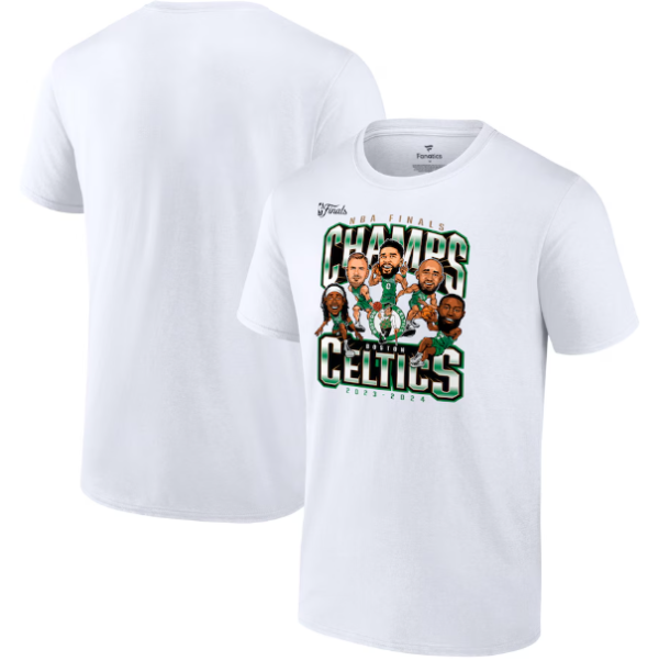 Boston Celtics 2024 Finals Champions Caricature T-Shirt Supply