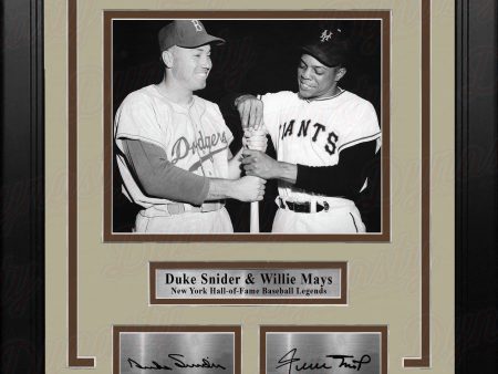 Duke Snider and Willie Mays 8x10 Framed New York Baseball Photo with Engraved Autographs Hot on Sale