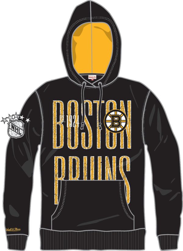 Boston Bruins Mitchell & Ness OG Fleece Hoodie Fashion