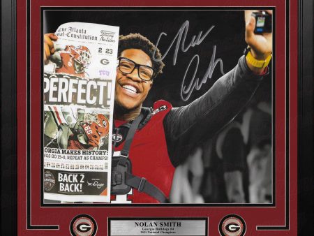 Nolan Smith Georgia Bulldogs 2021 National Championship Autographed 16  x 20  Framed Football Photo Online